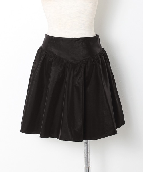 Grandeir（グランディール）の「シャイニー フレア ミニスカート（スカート・レディース・ブラック/ブラウン・M）」の6枚目の写真