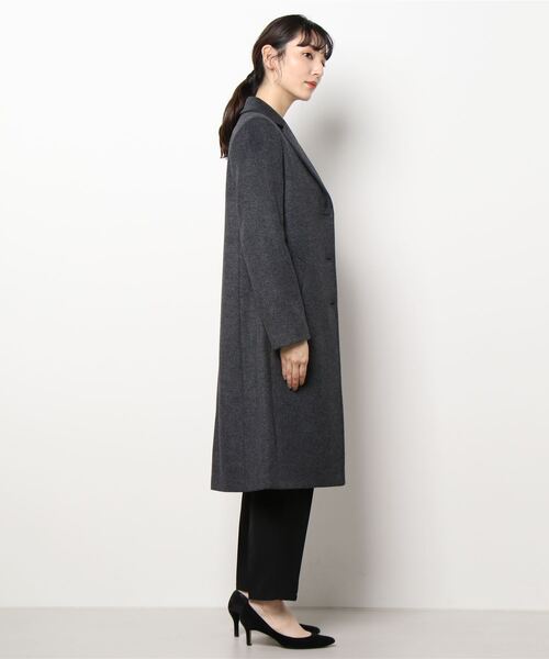 BENETTON (UNITED COLORS OF BENETTON)（ベネトンユナイテッドカラーズオブベネトン）の「ウール混3ボタンシングルコート（ステンカラーコート・レディース・モカ/グレー/ネイビー・38/40/44/42）」の4枚目の写真