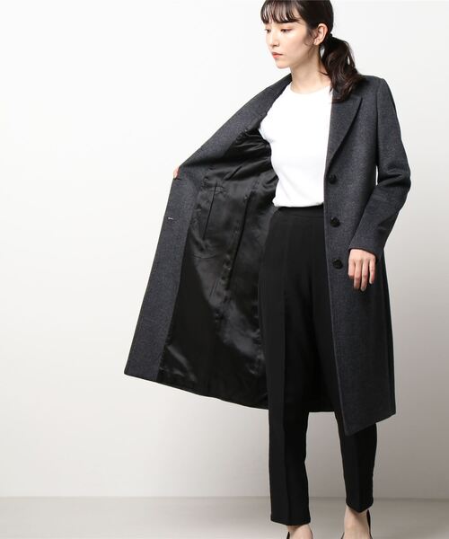 BENETTON (UNITED COLORS OF BENETTON)（ベネトンユナイテッドカラーズオブベネトン）の「ウール混3ボタンシングルコート（ステンカラーコート・レディース・モカ/グレー/ネイビー・38/40/44/42）」の6枚目の写真