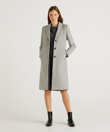 ウール混3ボタンシングルコート