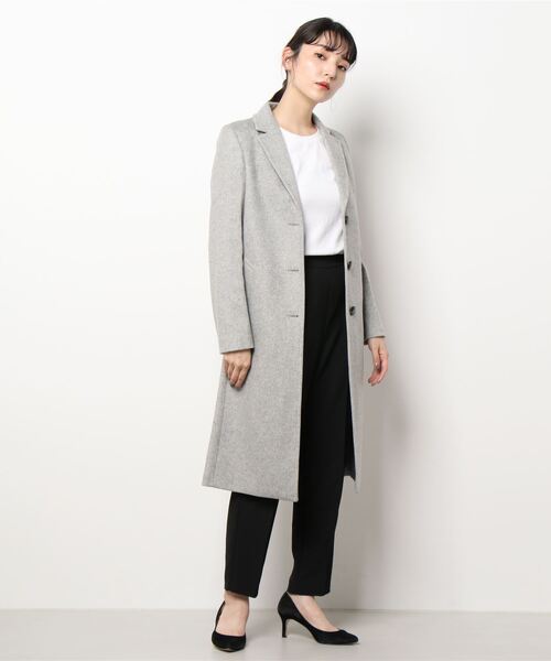 BENETTON (UNITED COLORS OF BENETTON)（ベネトンユナイテッドカラーズオブベネトン）の「ウール混3ボタンシングルコート（ステンカラーコート・レディース・モカ/グレー/ネイビー・38/40/44/42）」の21枚目の写真