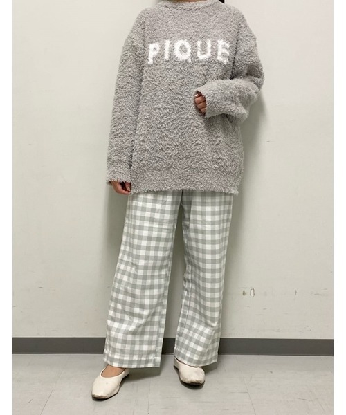 完売品　希少なシリーズ♡レア♡ジェラートピケ　ギンガムチェックネルロングパンツ gelato pique（ジェラートピケ）の「ギンガムチェックネルロング