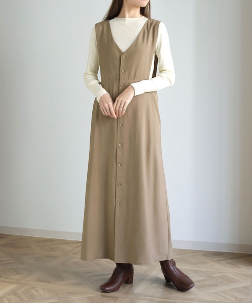 HER CLOSET（ハークローゼット）の「【shemoshelly】WEB限定前後2WAYボタンデザインジャンパースカート（ジャンパースカート・レディース・ブラック/モカ・S/M）」の15枚目の写真