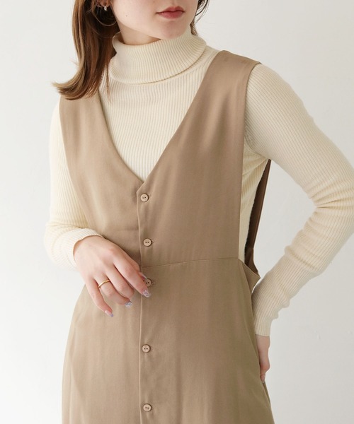 HER CLOSET（ハークローゼット）の「【shemoshelly】WEB限定前後2WAYボタンデザインジャンパースカート（ジャンパースカート・レディース・ブラック/モカ・S/M）」の22枚目の写真