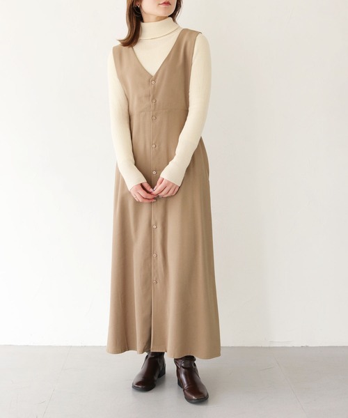 HER CLOSET（ハークローゼット）の「【shemoshelly】WEB限定前後2WAYボタンデザインジャンパースカート（ジャンパースカート・レディース・ブラック/モカ・S/M）」の21枚目の写真