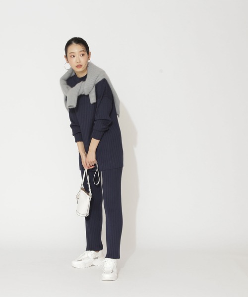 NATURAL BEAUTY BASIC(ナチュラルビューティーベーシック)の「タートルニット×ニットパンツセット(ワンピース・レディース・グレー/カーキ/ネイビー・MEDIUM)」の13枚目の写真