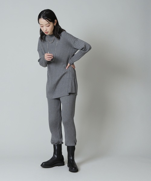 NATURAL BEAUTY BASIC(ナチュラルビューティーベーシック)の「タートルニット×ニットパンツセット(ワンピース・レディース・グレー/カーキ/ネイビー・MEDIUM)」の11枚目の写真