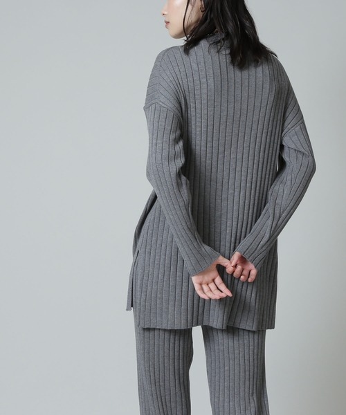 NATURAL BEAUTY BASIC(ナチュラルビューティーベーシック)の「タートルニット×ニットパンツセット(ワンピース・レディース・グレー/カーキ/ネイビー・MEDIUM)」の18枚目の写真