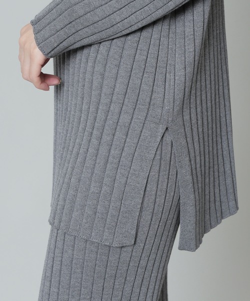 NATURAL BEAUTY BASIC(ナチュラルビューティーベーシック)の「タートルニット×ニットパンツセット(ワンピース・レディース・グレー/カーキ/ネイビー・MEDIUM)」の12枚目の写真