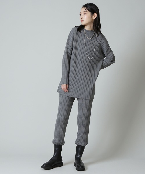 NATURAL BEAUTY BASIC(ナチュラルビューティーベーシック)の「タートルニット×ニットパンツセット(ワンピース・レディース・グレー/カーキ/ネイビー・MEDIUM)」の21枚目の写真