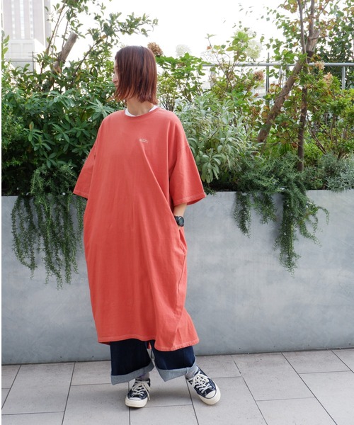 MANASTASH（マナスタッシュ）の「MANASTASH/マナスタッシュ W's RE:CTN COCOON DRESS　ウィメンズ　コクーンワンピース（ワンピース・レディース・ネイビー/オレンジ/グリーン・MEDIUM）」の3枚目の写真