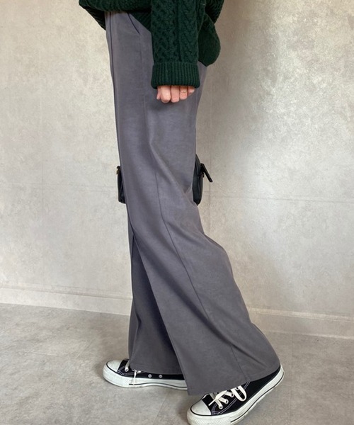 ECRIRE（エクリール）の「【miho.a.nicoコラボ】ストレートワイドパンツ（スラックス・レディース・ブラック/ベージュ/ブラウン/グレー・M/L）」の12枚目の写真