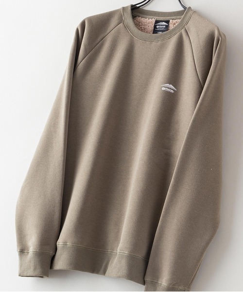 OUTDOOR PRODUCTS APPAREL(アウトドアプロダクツアパレル)の「身頃ボア トレーナー ワンポイントブランドロゴスウェットトレーナー(スウェット・メンズ・杢グレー/ブラック/ワイン/オリーブ/アイボリー/ライトブラウン/ライトグリーン/ネイビー/ベージュ・MEDIUM/LARGE/X-LARGE)」の7枚目の写真
