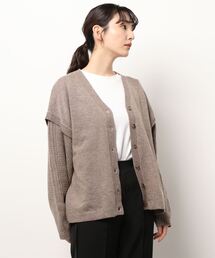Samansa Mos2 | 袖切替Vネックカーディガン(カーディガン/ボレロ)