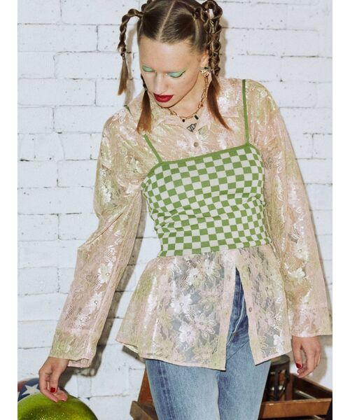 jouetie(ジュエティ)の「パターンサマーニットキャミソール(キャミソール・レディース・ブラック/オレンジ/グリーン/パープル・MEDIUM)」の16枚目の写真