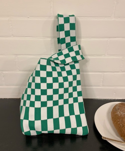 yuue' ( wear )（ユーイ）の「フラッガーチェック サブバッグ（エコバッグ/サブバッグ・レディース・ブラック/ピンク/イエロー/ブルー/グリーン・FREE）」の9枚目の写真