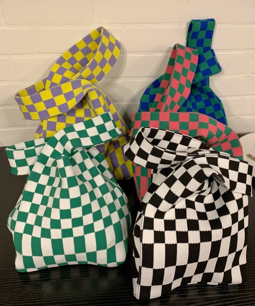 yuue' ( wear )（ユーイ）の「フラッガーチェック サブバッグ（エコバッグ/サブバッグ・レディース・ブラック/ピンク/イエロー/ブルー/グリーン・FREE）」の20枚目の写真