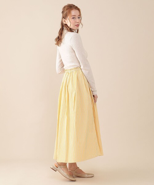 DEICY（デイシー）の「ストライプスカートセットニット（ワンピース・レディース・イエロー/ブラウン・FREE）」の12枚目の写真