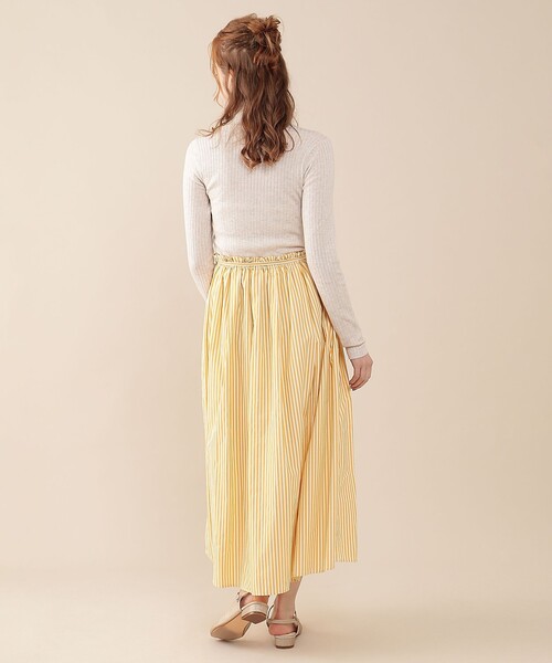 DEICY（デイシー）の「ストライプスカートセットニット（ワンピース・レディース・イエロー/ブラウン・FREE）」の16枚目の写真