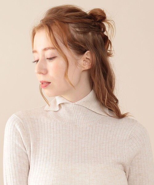 DEICY（デイシー）の「ストライプスカートセットニット（ワンピース・レディース・イエロー/ブラウン・FREE）」の6枚目の写真