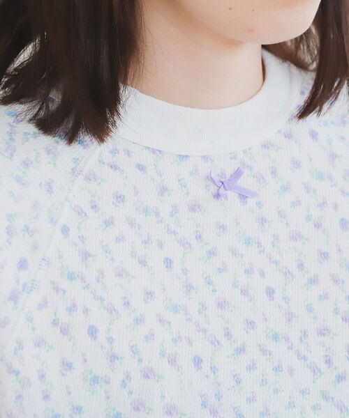 BEAMS BOY(ビームスボーイ)の「BEAMS BOY / フラワー ハニカム ロングスリーブ(Tシャツ/カットソー・レディース・オフホワイト/サックスブルー・FREE)」の15枚目の写真