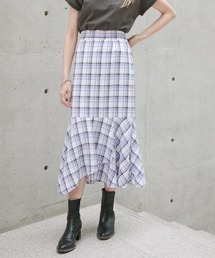 vis-`a-vis | 【一部店舗限定】チェック柄イレヘムマーメイドスカート【セットアップ対応】(スカート)