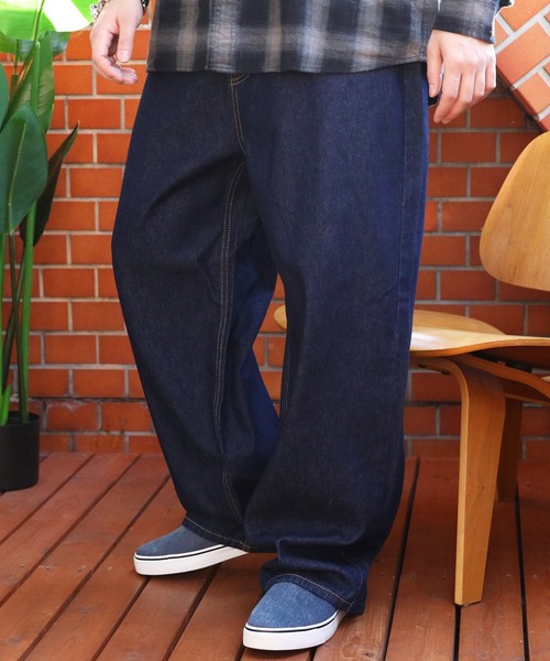 8(eight)(エイト)の「極太ワイドデニムストレートパンツ(デニムパンツ・メンズ・ブラック/ネイビー/サックスブルー/ブルー・MEDIUM/LARGE)」の3枚目の写真