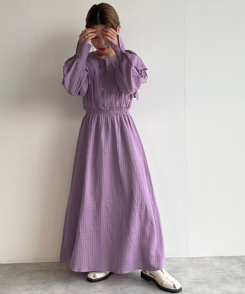 w closet（ダブルクローゼット）の「織りチェックBIGセーラー衿