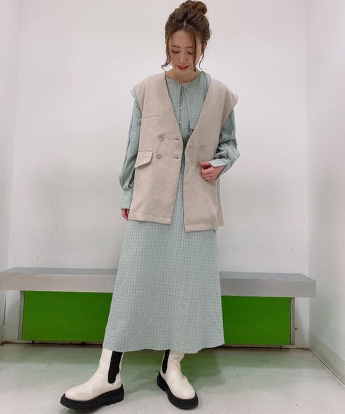 w closet（ダブルクローゼット）の「織りチェックBIGセーラー衿