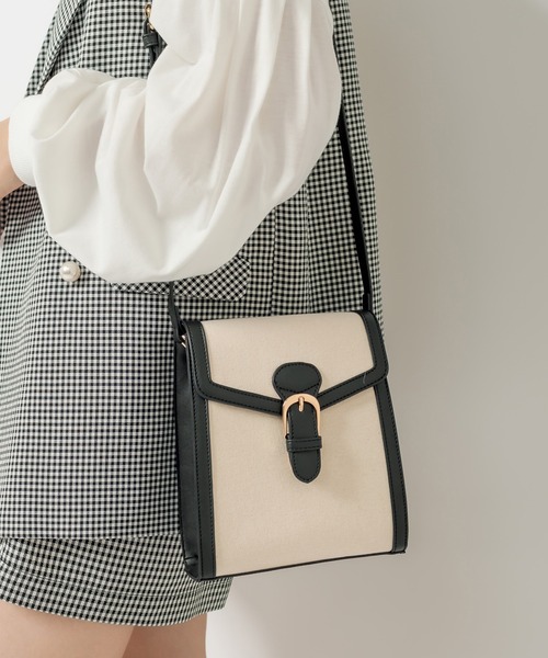 OLIVE des OLIVE（オリーブデオリーブ）の「【WEB限定カラー有】トリミングショルダーバッグ（ショルダーバッグ・レディース・ブラック/アイボリー/ライトベージュ/ダークベージュ・FREE）」の9枚目の写真