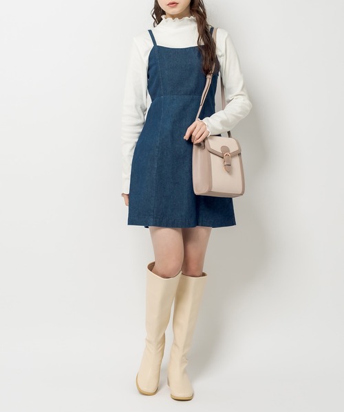 OLIVE des OLIVE（オリーブデオリーブ）の「【WEB限定カラー有】トリミングショルダーバッグ（ショルダーバッグ・レディース・ブラック/アイボリー/ライトベージュ/ダークベージュ・FREE）」の14枚目の写真