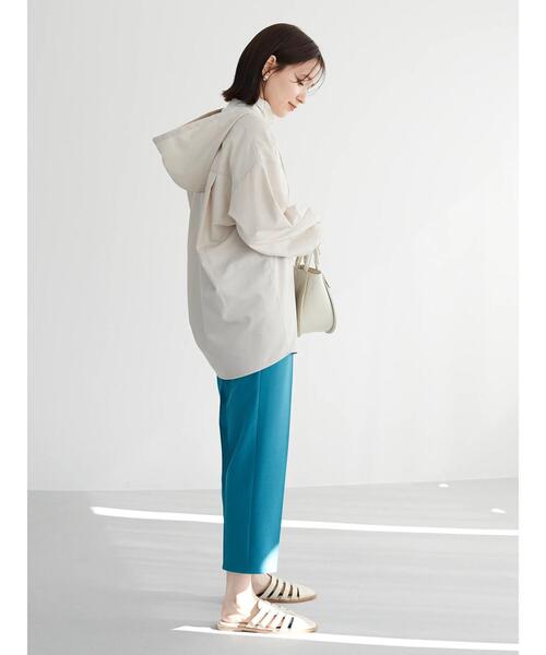 Green　Parks（グリーンパークス）の「ビエラフード付チュニック＊＊（シャツ/ブラウス・レディース・ブルー/ライトベージュ・FREE）」の4枚目の写真