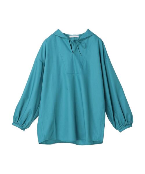 Green　Parks（グリーンパークス）の「ビエラフード付チュニック＊＊（シャツ/ブラウス・レディース・ブルー/ライトベージュ・FREE）」の15枚目の写真