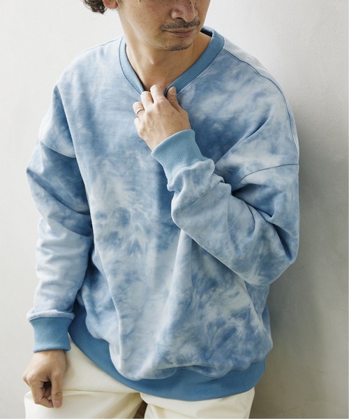 JOURNAL STANDARD relume(ジャーナルスタンダード レリューム)の「オーバーサイズ タイダイスウェット(スウェット・メンズ・グレー/サックスブルー/イエロー/レッド/オレンジ・MEDIUM/LARGE)」の6枚目の写真