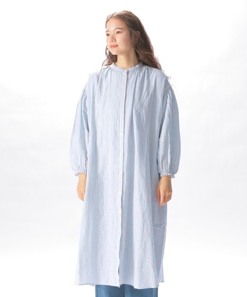 niko and...（ニコアンド）の「リネンリヨセルストライプワンピース（ワンピース・レディース・ピンク/イエロー/ブルー・MEDIUM/LARGE）」の11枚目の写真