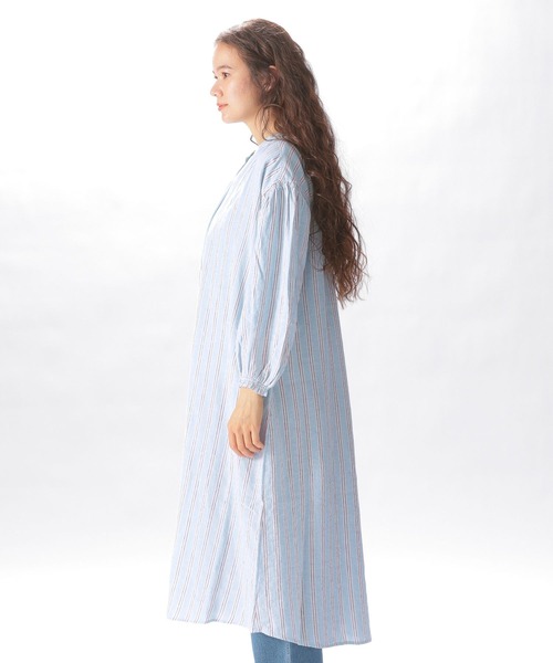 niko and...（ニコアンド）の「リネンリヨセルストライプワンピース（ワンピース・レディース・ピンク/イエロー/ブルー・MEDIUM/LARGE）」の7枚目の写真