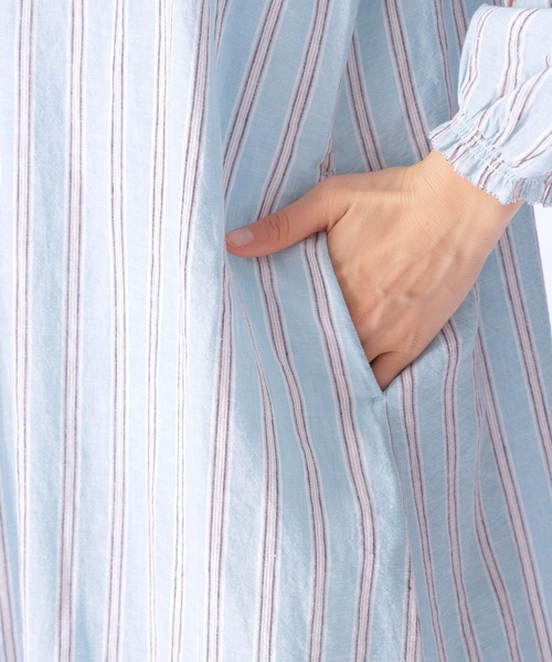 niko and...（ニコアンド）の「リネンリヨセルストライプワンピース（ワンピース・レディース・ピンク/イエロー/ブルー・MEDIUM/LARGE）」の17枚目の写真