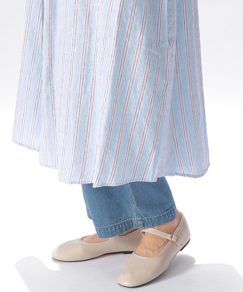 niko and...（ニコアンド）の「リネンリヨセルストライプワンピース（ワンピース・レディース・ピンク/イエロー/ブルー・MEDIUM/LARGE）」の5枚目の写真