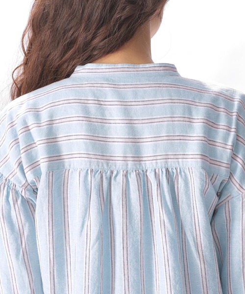 niko and...（ニコアンド）の「リネンリヨセルストライプワンピース（ワンピース・レディース・ピンク/イエロー/ブルー・MEDIUM/LARGE）」の10枚目の写真