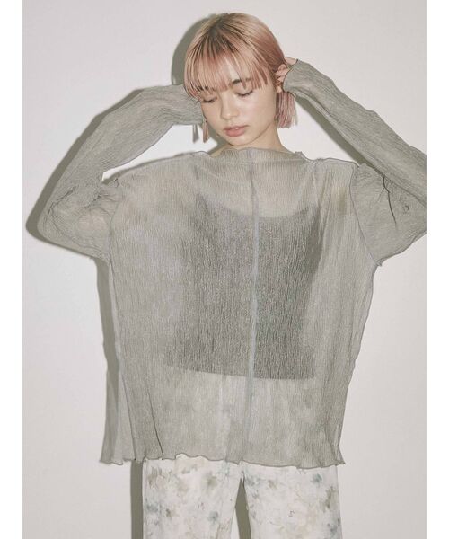 merry jenny（メリージェニー）の「2トーンエアリーメロウチュニック（Tシャツ/カットソー・レディース・ライトグレー/ベージュ/オフホワイト・FREE）」の17枚目の写真