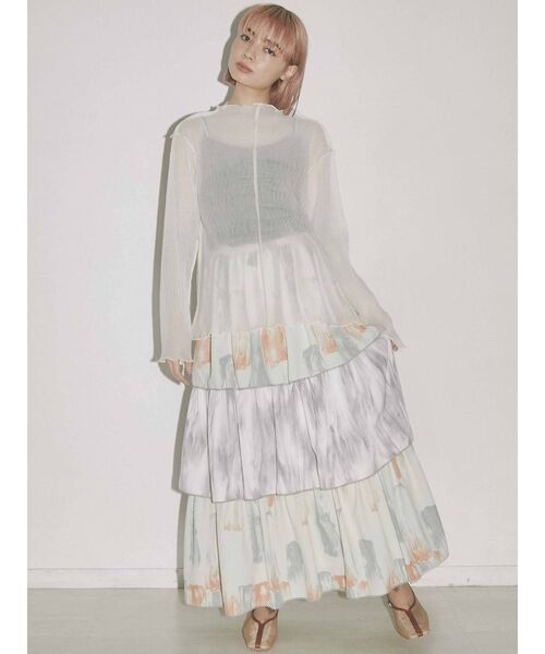 merry jenny（メリージェニー）の「2トーンエアリーメロウチュニック（Tシャツ/カットソー・レディース・ライトグレー/ベージュ/オフホワイト・FREE）」の12枚目の写真