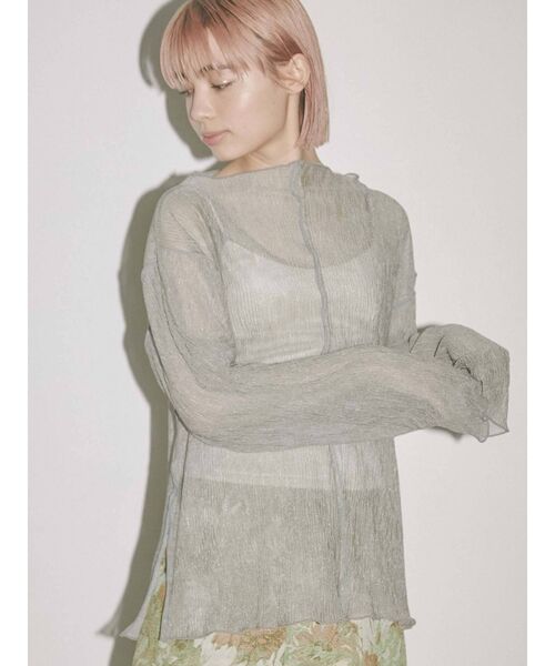 merry jenny（メリージェニー）の「2トーンエアリーメロウチュニック（Tシャツ/カットソー・レディース・ライトグレー/ベージュ/オフホワイト・FREE）」の20枚目の写真