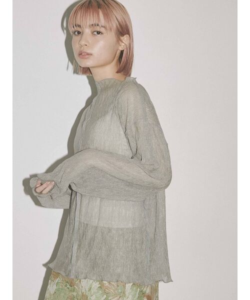 merry jenny（メリージェニー）の「2トーンエアリーメロウチュニック（Tシャツ/カットソー・レディース・ライトグレー/ベージュ/オフホワイト・FREE）」の7枚目の写真