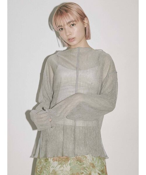 merry jenny（メリージェニー）の「2トーンエアリーメロウチュニック（Tシャツ/カットソー・レディース・ライトグレー/ベージュ/オフホワイト・FREE）」の13枚目の写真