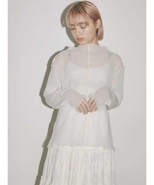 merry jenny（メリージェニー）の「2トーンエアリーメロウチュニック（Tシャツ/カットソー・レディース・ライトグレー/ベージュ/オフホワイト・FREE）」の21枚目の写真