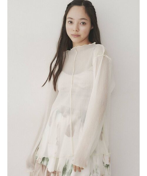 merry jenny（メリージェニー）の「2トーンエアリーメロウチュニック（Tシャツ/カットソー・レディース・ライトグレー/ベージュ/オフホワイト・FREE）」の22枚目の写真