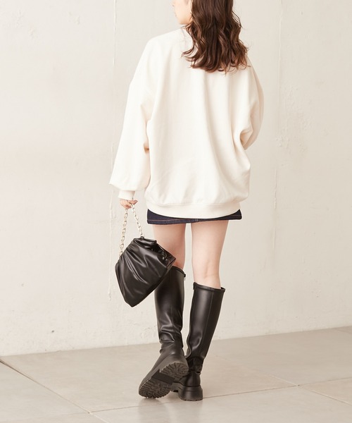 Chico（チコ）の「ロゴ刺繍ルーズスウェット（スウェット・レディース・ブラック/アイボリー/ピンク/グレー・FREE）」の18枚目の写真