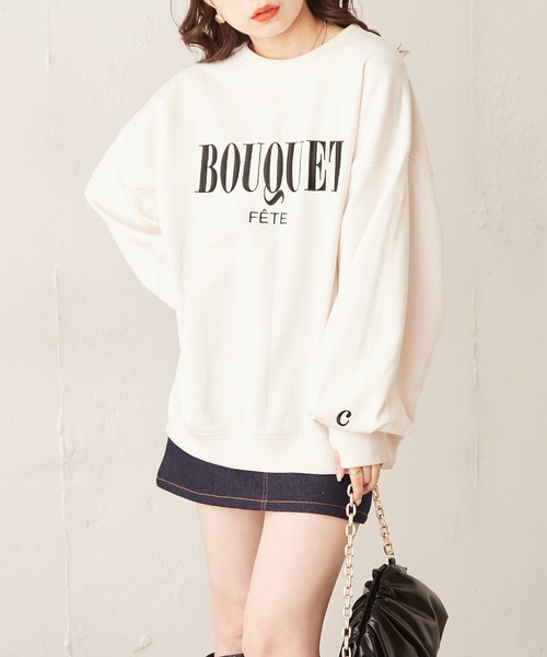 Chico（チコ）の「ロゴ刺繍ルーズスウェット（スウェット・レディース・ブラック/アイボリー/ピンク/グレー・FREE）」の10枚目の写真