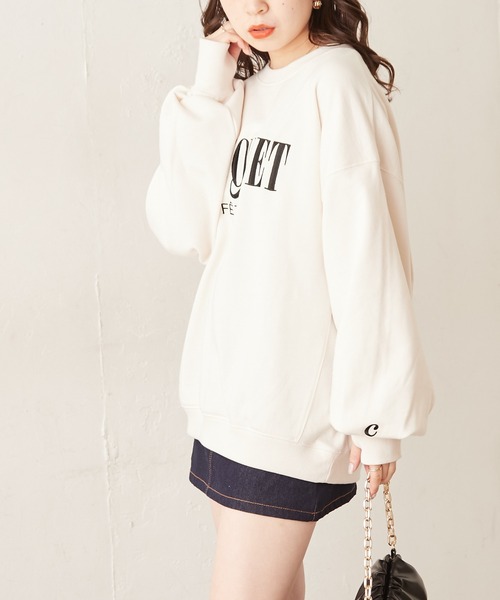 Chico（チコ）の「ロゴ刺繍ルーズスウェット（スウェット・レディース・ブラック/アイボリー/ピンク/グレー・FREE）」の8枚目の写真