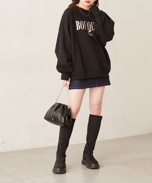 Chico（チコ）の「ロゴ刺繍ルーズスウェット（スウェット・レディース・ブラック/アイボリー/ピンク/グレー・FREE）」の12枚目の写真